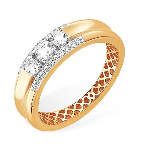 Кольцо декоративное из красного золота