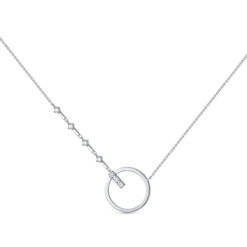 Цепь колье из белого золота