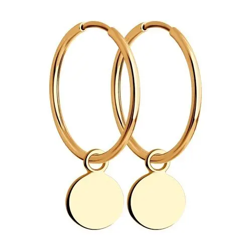 Серьги конго из красного золота