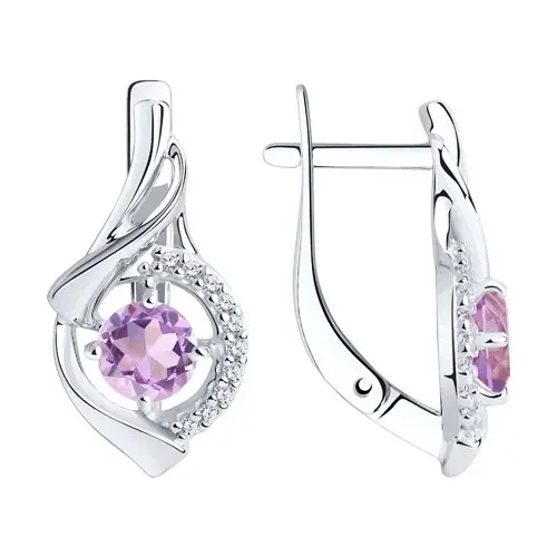 Серьги с английским замком из серебра