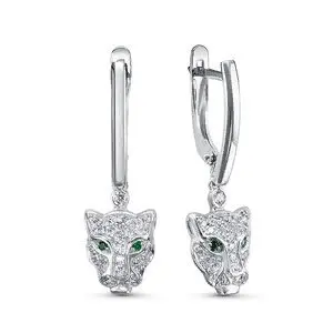 Серьги подвесные из серебра вид 1