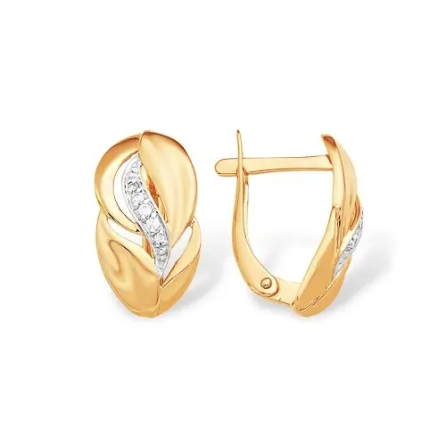 Серьги с английским замком из красного золота