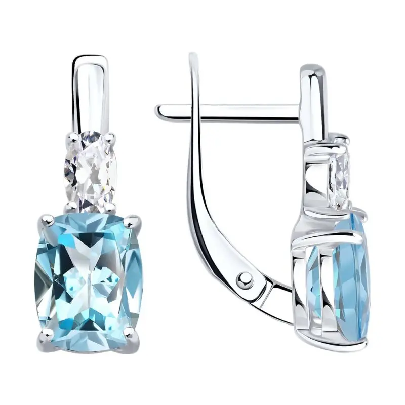 Серьги с английским замком из серебра