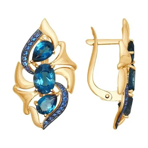 Серьги с английским замком из красного золота