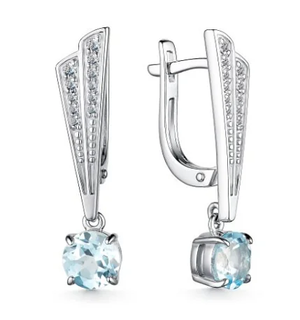 Серьги подвесные из серебра