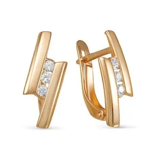 Серьги с английским замком из красного золота