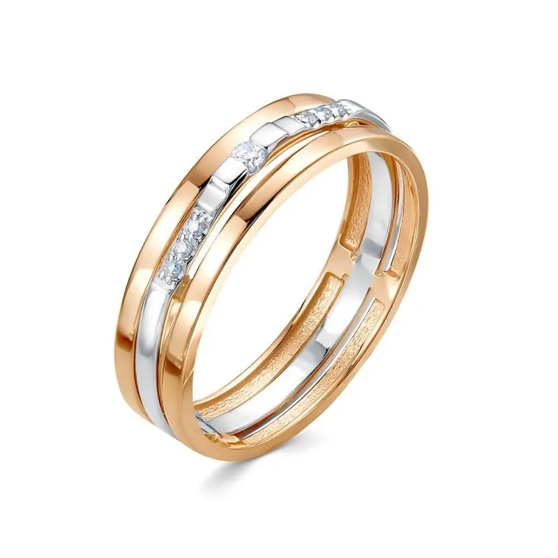 Кольцо декоративное из комбинированного золота