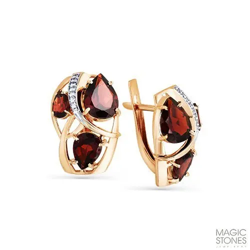 Серьги с английским замком из красного золота