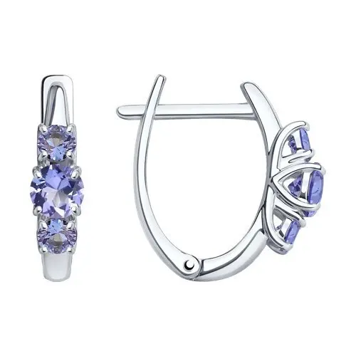 Серьги с английским замком из серебра