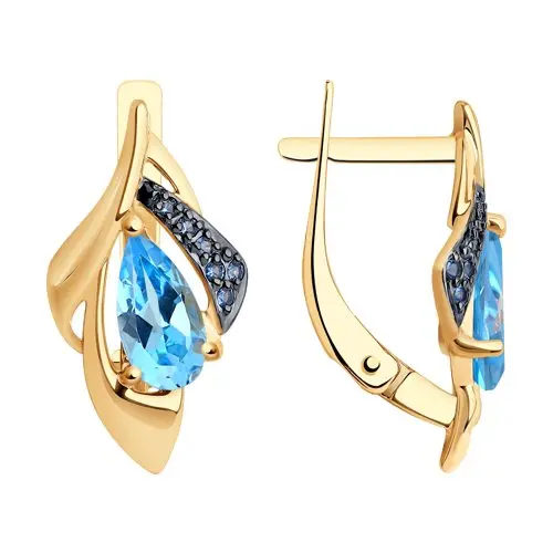 Серьги с английским замком из красного золота