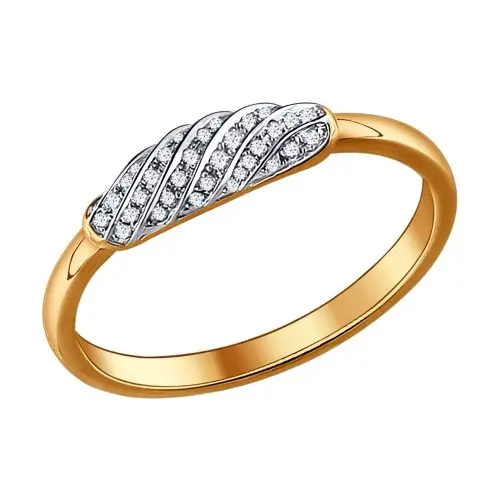 Кольцо декоративное из белого золота с бриллиантами