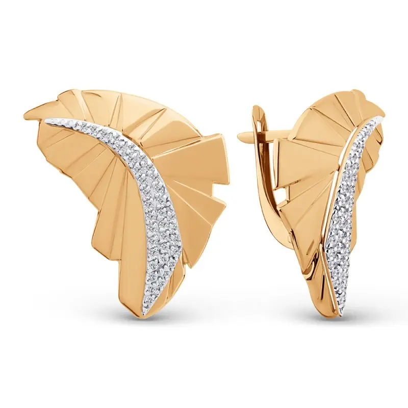 Серьги с английским замком из красного золота