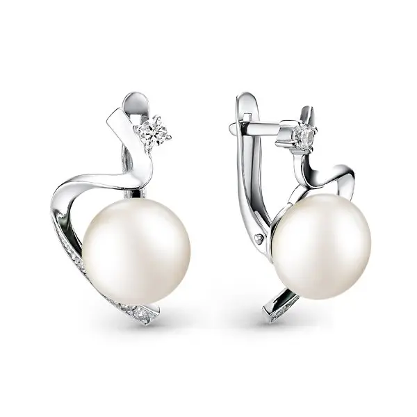 Серьги с английским замком из серебра