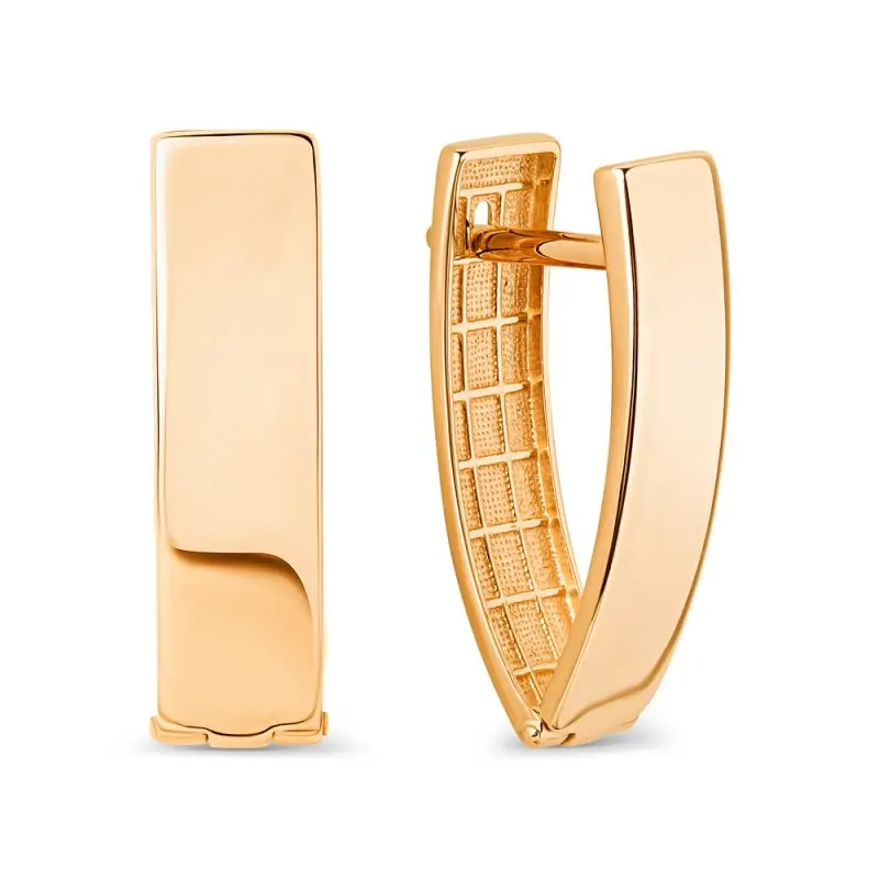 Серьги с английским замком из красного золота