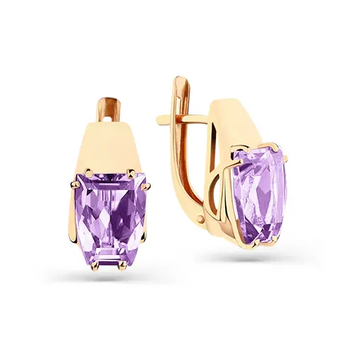 Серьги с английским замком из красного золота