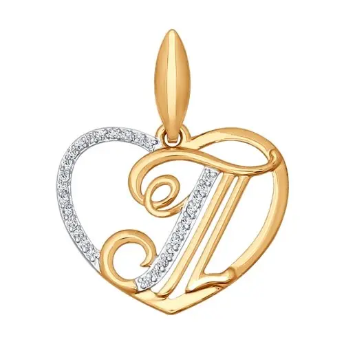 Подвеска буква из красного золота