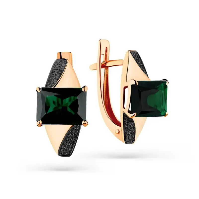 Серьги с английским замком из красного золота