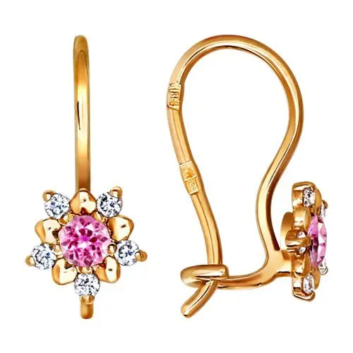 Серьги детские из красного золота