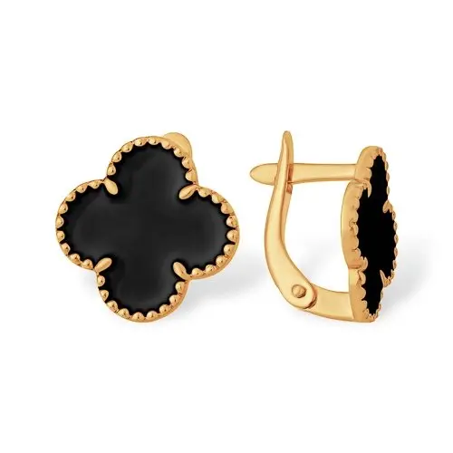 Серьги с английским замком из красного золота