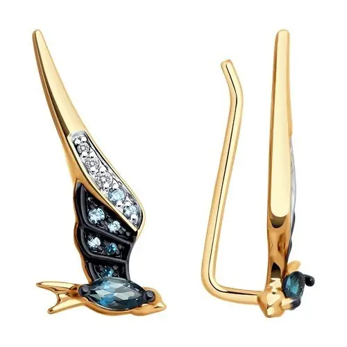 Серьги зажимы из красного золота