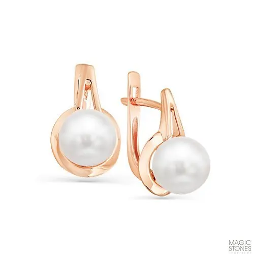 Серьги с английским замком из красного золота