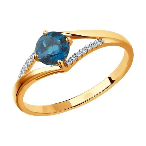 Кольцо декоративное из красного золота вид 1