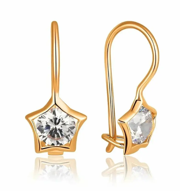 Серьги детские из красного золота