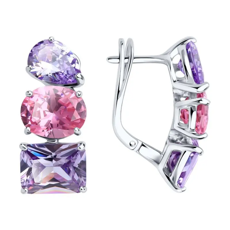 Серьги с английским замком из серебра