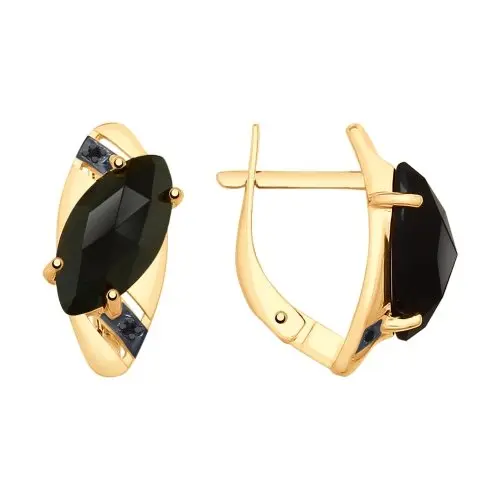 Серьги с английским замком из красного золота