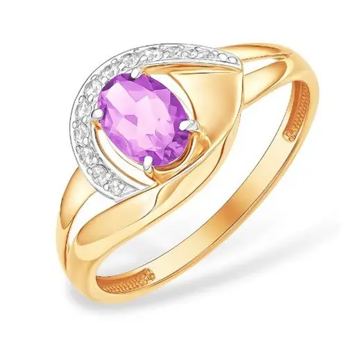 Кольцо декоративное из комбинированного золота