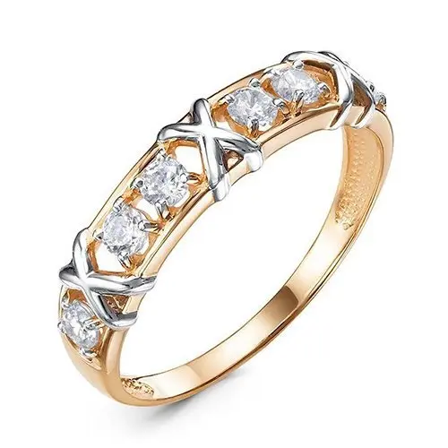 Кольцо декоративное из комбинированного золота