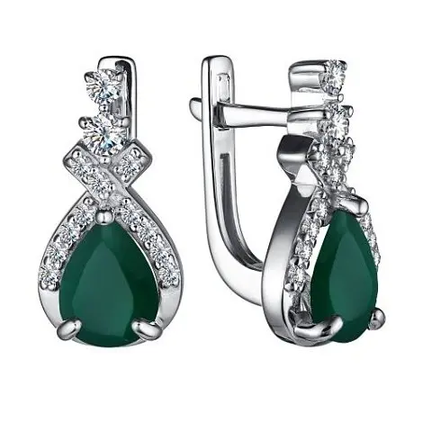 Серьги с английским замком из серебра