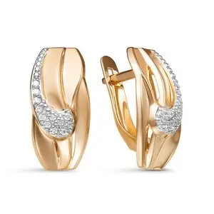 Серьги с английским замком из красного золота