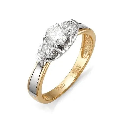 Кольцо декоративное из комбинированного золота