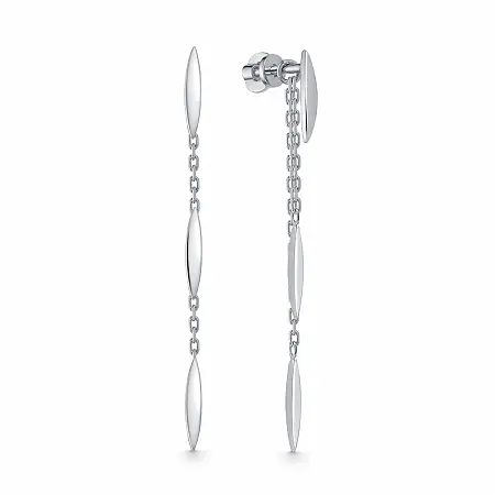 Серьги подвесные из серебра