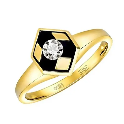 Кольцо декоративное из желтого золота