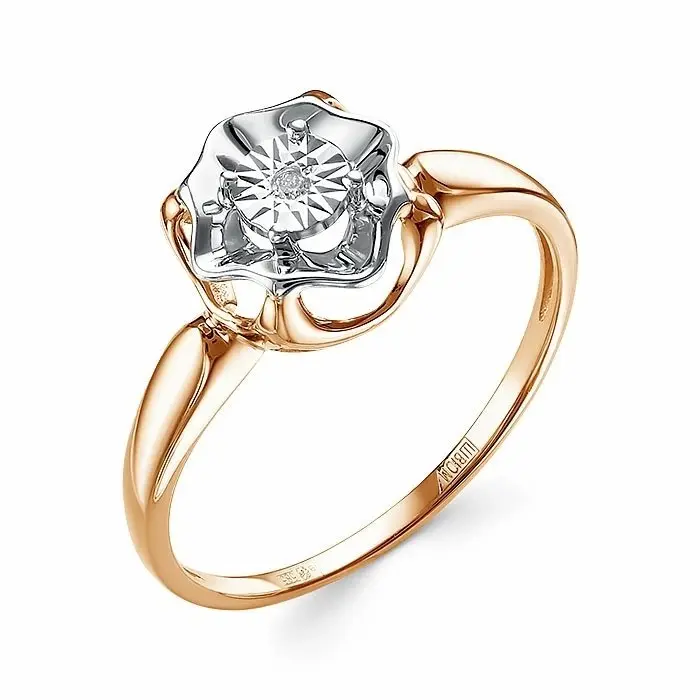 Кольцо декоративное из комбинированного золота