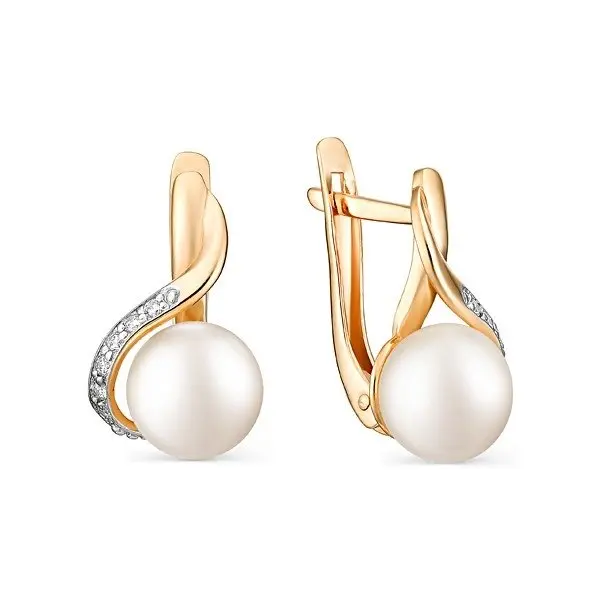 Серьги с английским замком из красного золота