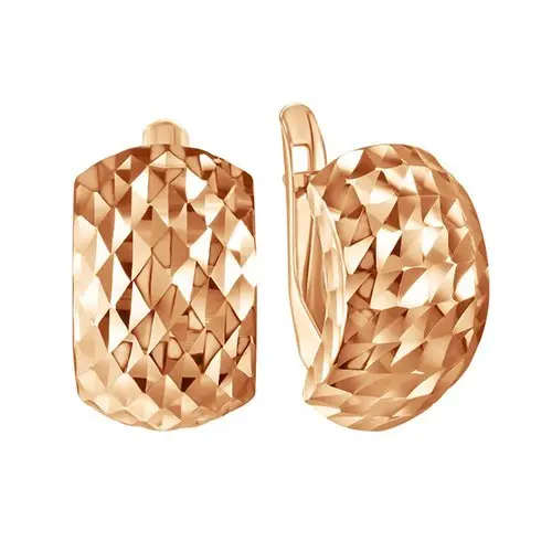 Серьги с английским замком из красного золота