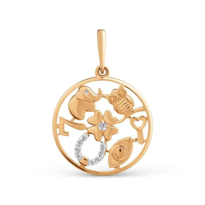 Подвеска декоративная из красного золота