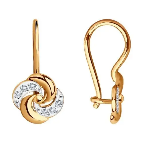 Серьги детские из красного золота