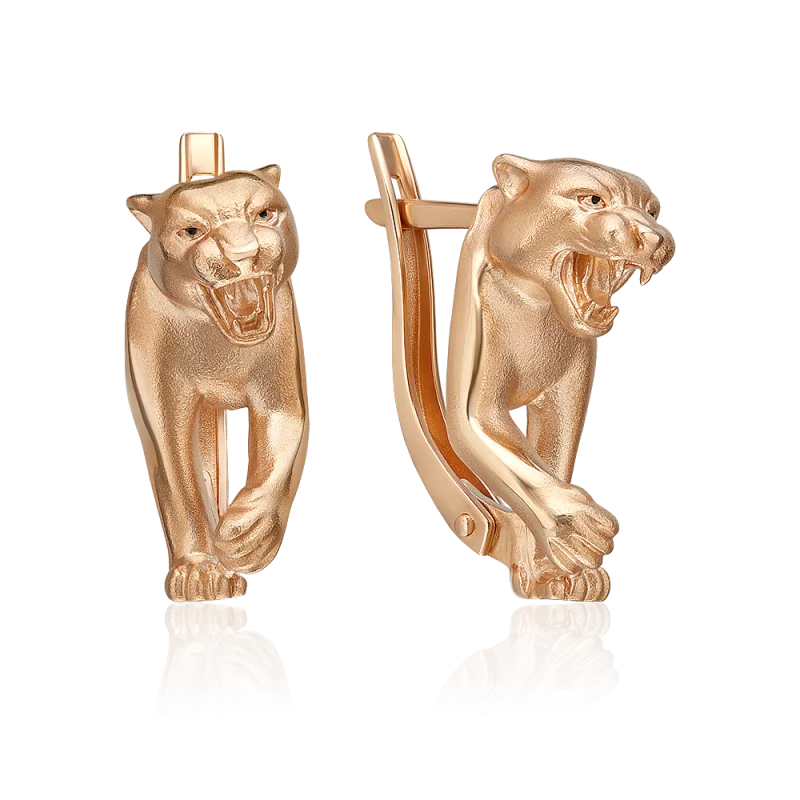 Серьги с английским замком из красного золота