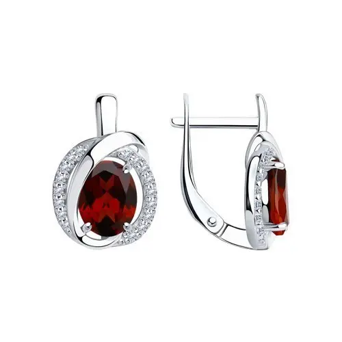 Серьги с английским замком из серебра