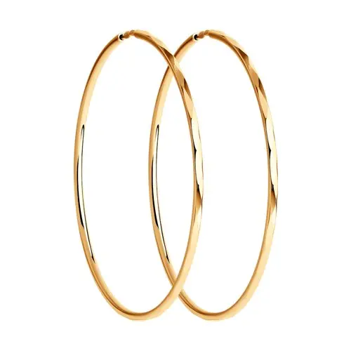 Серьги конго из красного золота