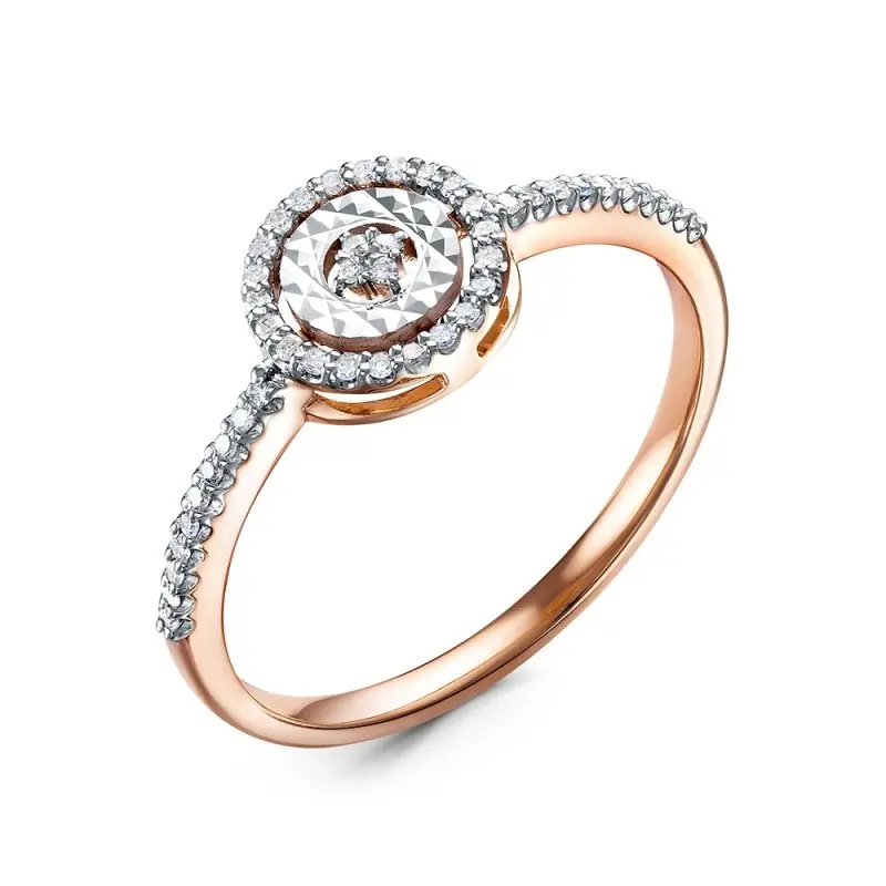 Кольцо декоративное из комбинированного золота