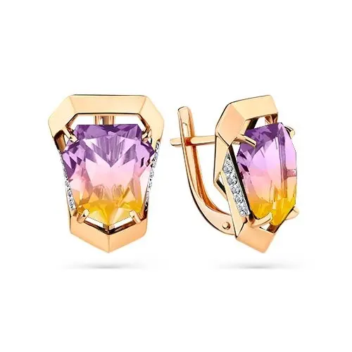 Серьги с английским замком из красного золота