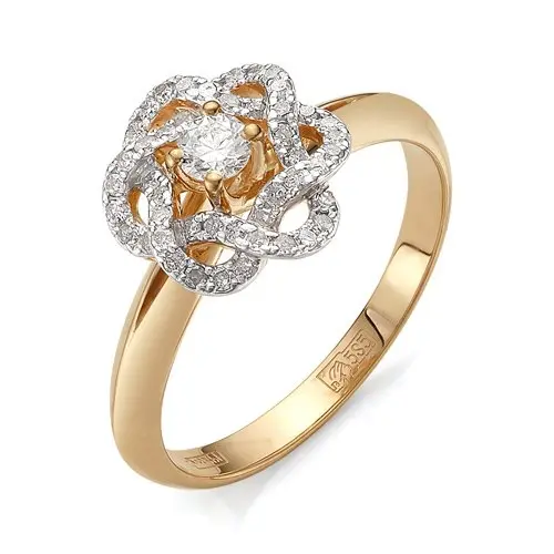 Кольцо декоративное из красного золота