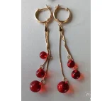 Серьги подвесные из позолоты