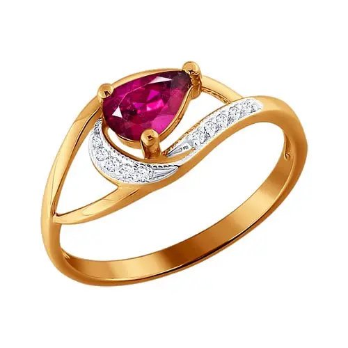 Кольцо декоративное из красного золота