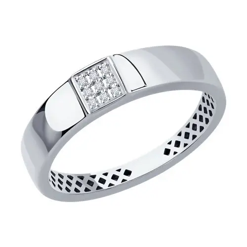 Кольцо декоративное из белого золота